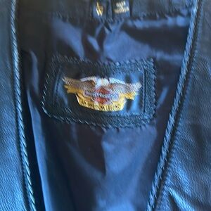 Harley Davidson Black Leather Vest.